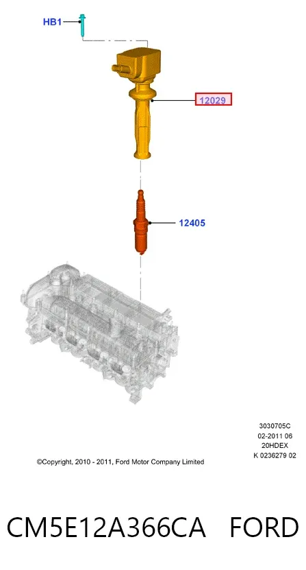 Cewka zapłonowa CM5E12A366CA Ford
