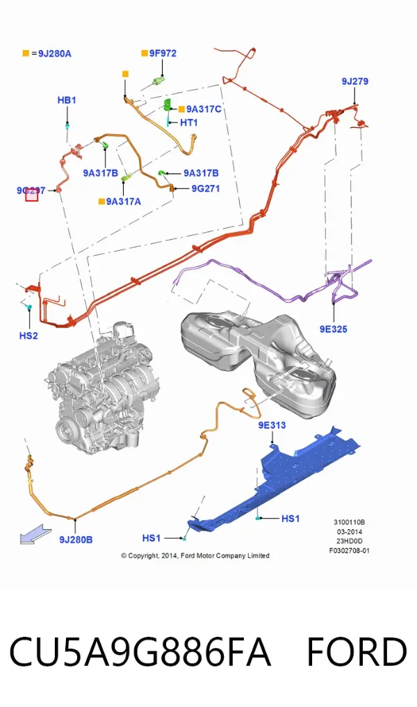 Zawór pochłaniacza oparów paliwa CU5A9G886FA Ford