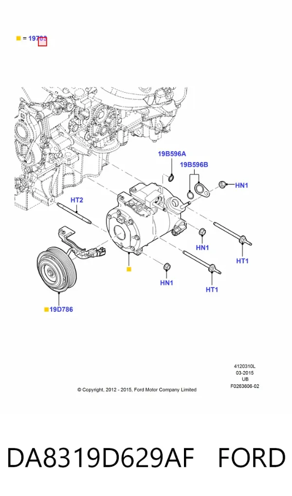 Sprężarka klimatyzacji DA8319D629AF Ford
