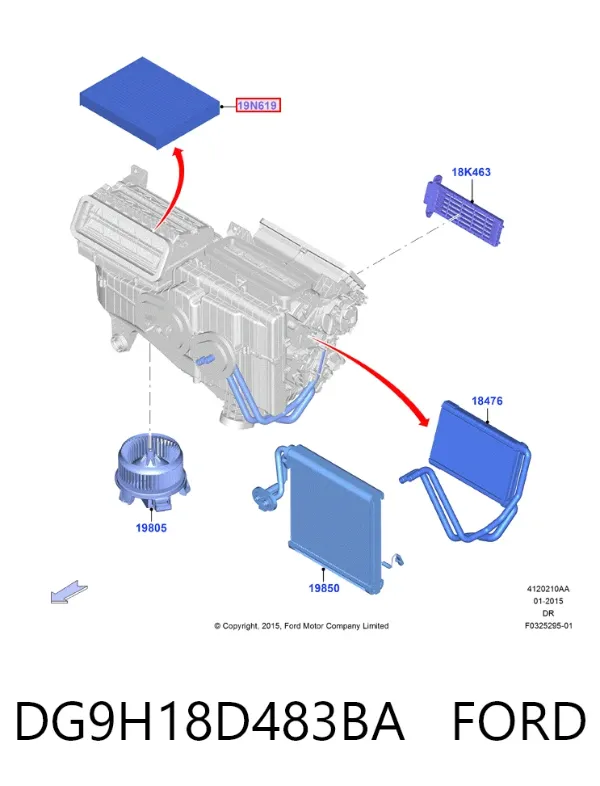 Filtr kabiny DG9H18D483BA Ford