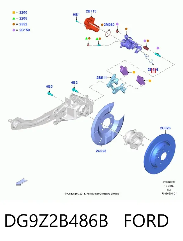 Sprężyna mocująca zacisku DG9Z2B486B Ford
