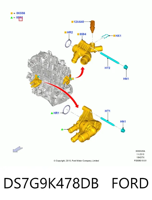 Obudowa termostatu DS7G9K478DB Ford