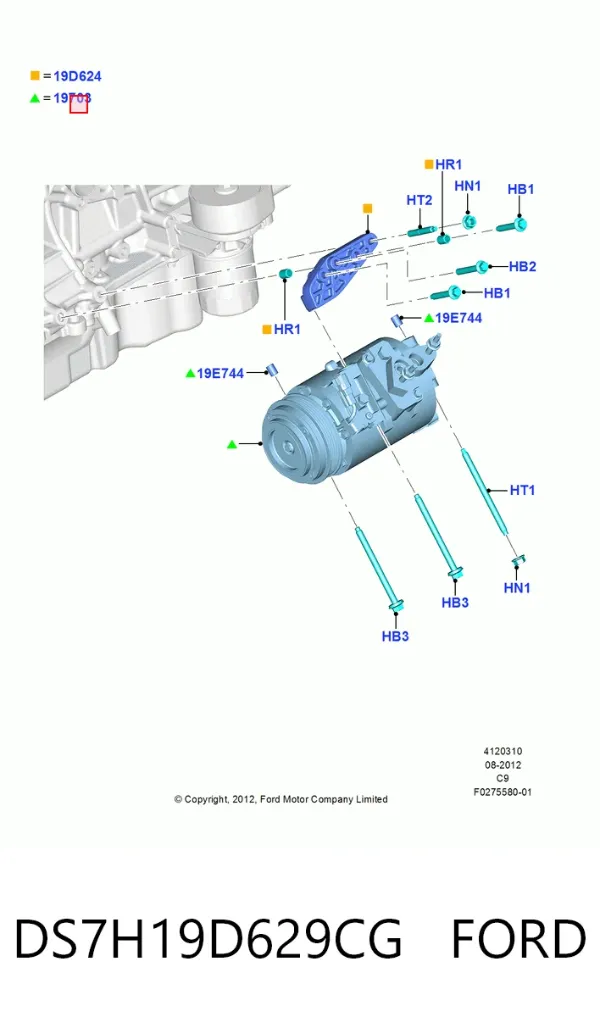 Sprężarka klimatyzacji DS7H19D629CG Ford