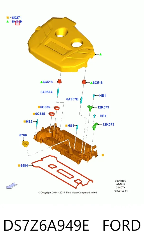 Pokrywa silnika dekoracyjna DS7Z6A949E Ford