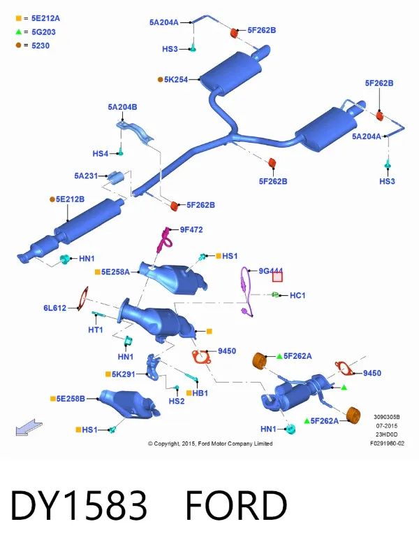 Sonda lambda czujnik tlenu po katalizatorze DY1583 Ford