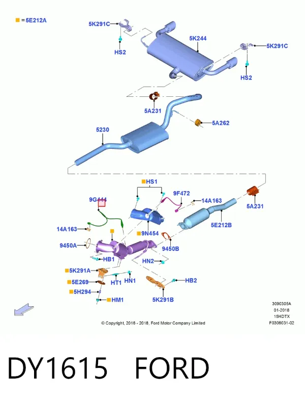 Sonda lambda, czujnik tlenu DY1615 Ford