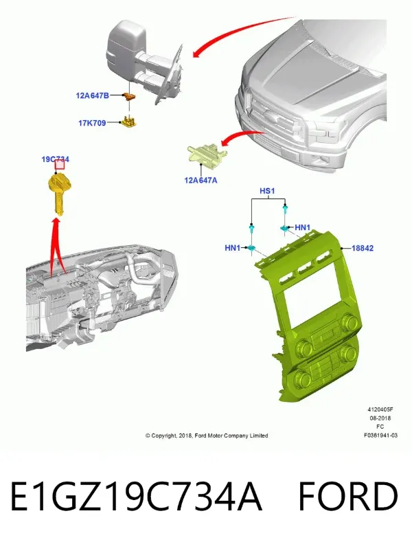 Czujnik temperatury wewnętrznej E1GZ19C734A Ford