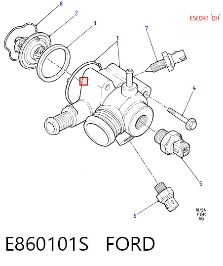 Uszczelka termostatu E860101S Ford