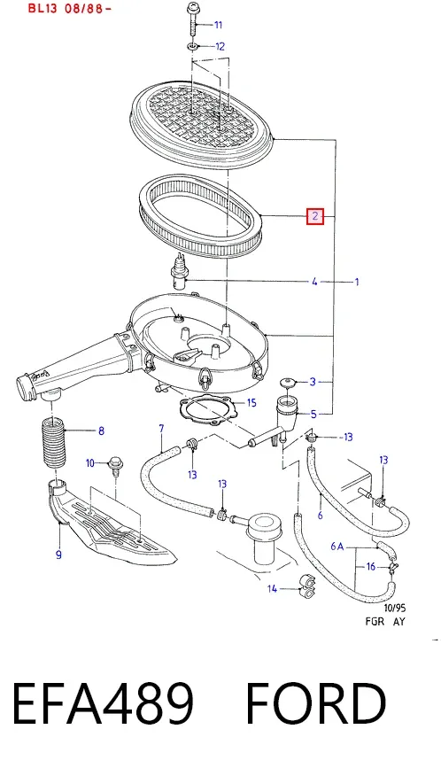 Filtr powietrza EFA489 Ford