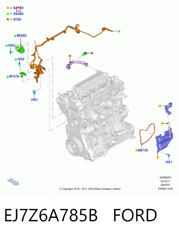 Separator oleju układu wentylacji kadłuda (bloku silnika)  Ford Edge II