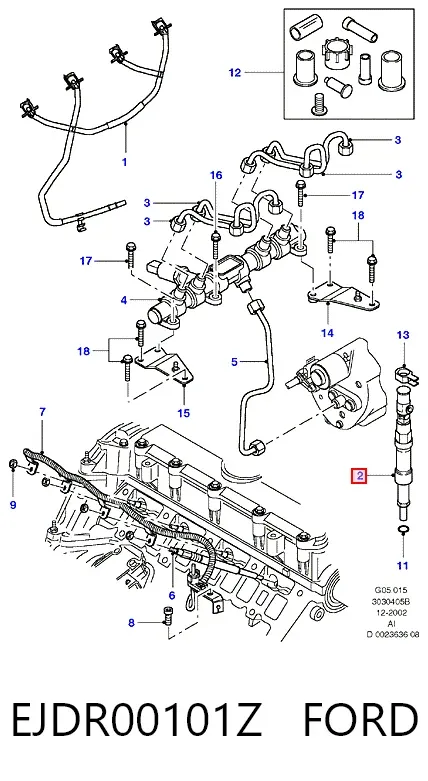 Wtryskiwacz paliwa EJDR00101Z Ford