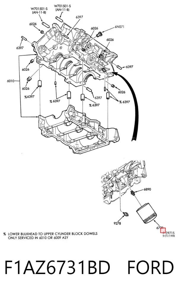 Filtr oleju F1AZ6731BD Ford