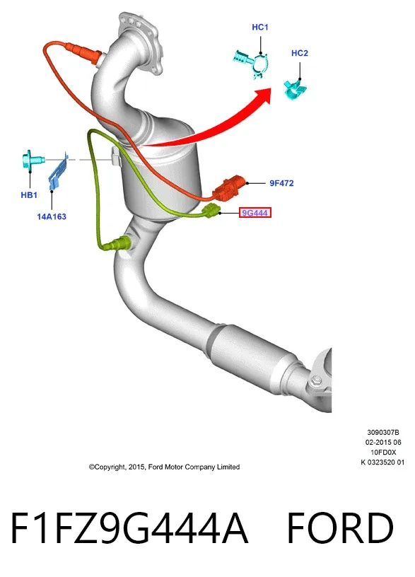 Sonda lambda, czujnik tlenu F1FZ9G444A Ford