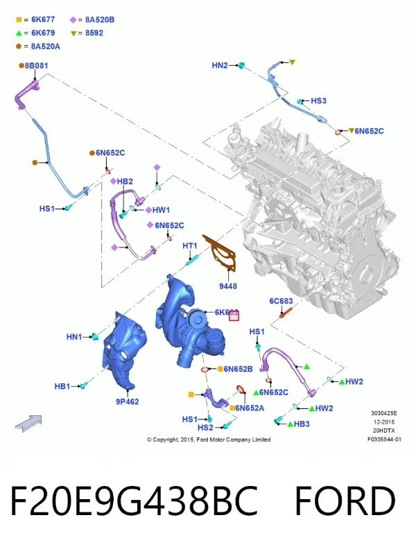 Turbina F20E9G438BC Ford