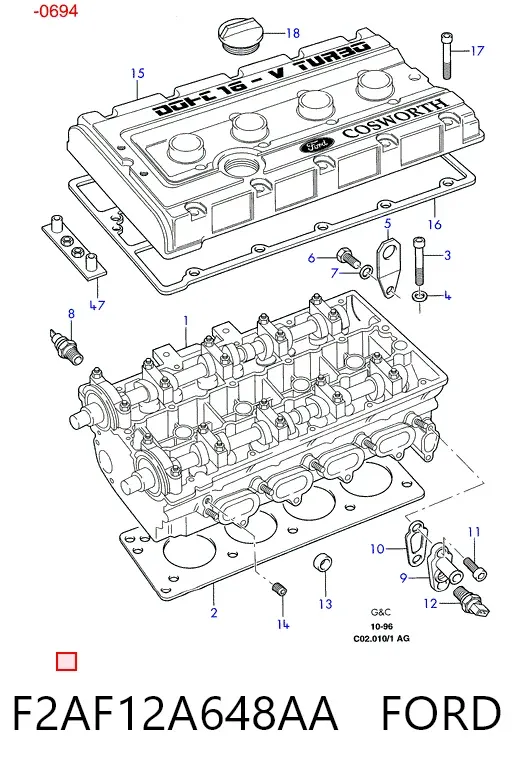 Czujnik temperatury płynu chłodzącego F2AF12A648AA Ford