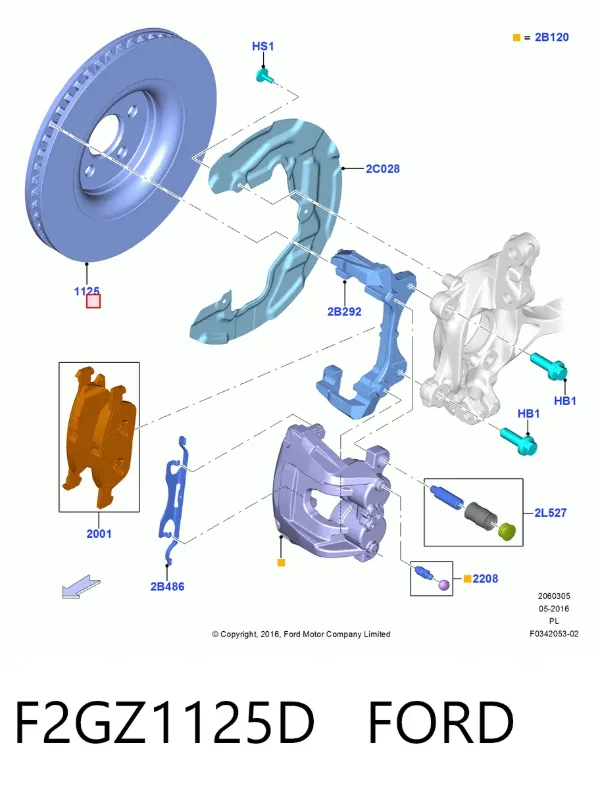 Tarcza hamulcowa przednia F2GZ1125D Ford