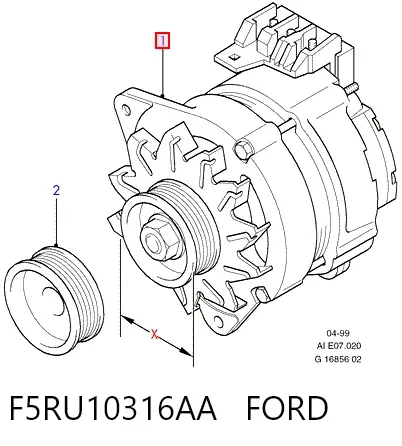 Alternator F5RU10316AA Ford