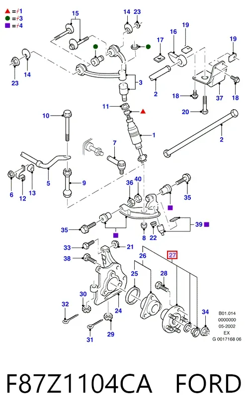 Piasta przednia F87Z1104CA Ford