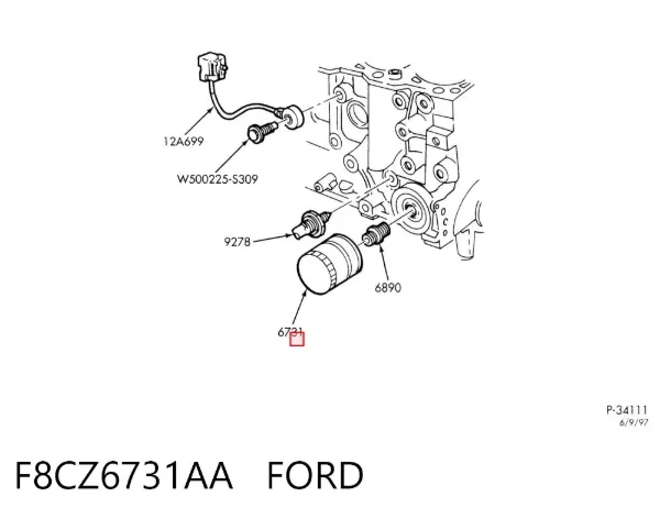 Filtr oleju F8CZ6731AA Ford