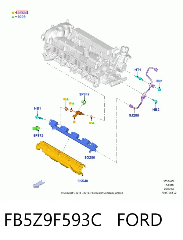 Wtryskiwacz paliwa FB5Z9F593C Ford