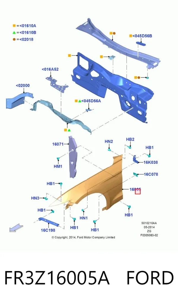Błotnik przedni prawy Ford Mustang VI
