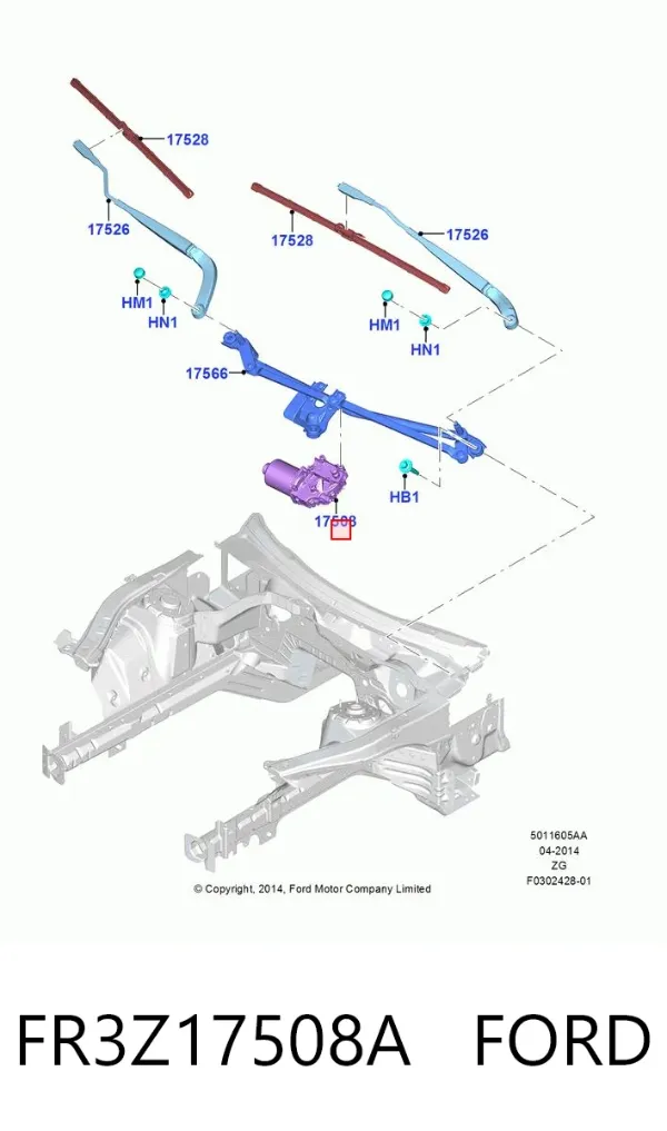 Silniczek wycieraczki szyby przedniej Ford Mustang VI