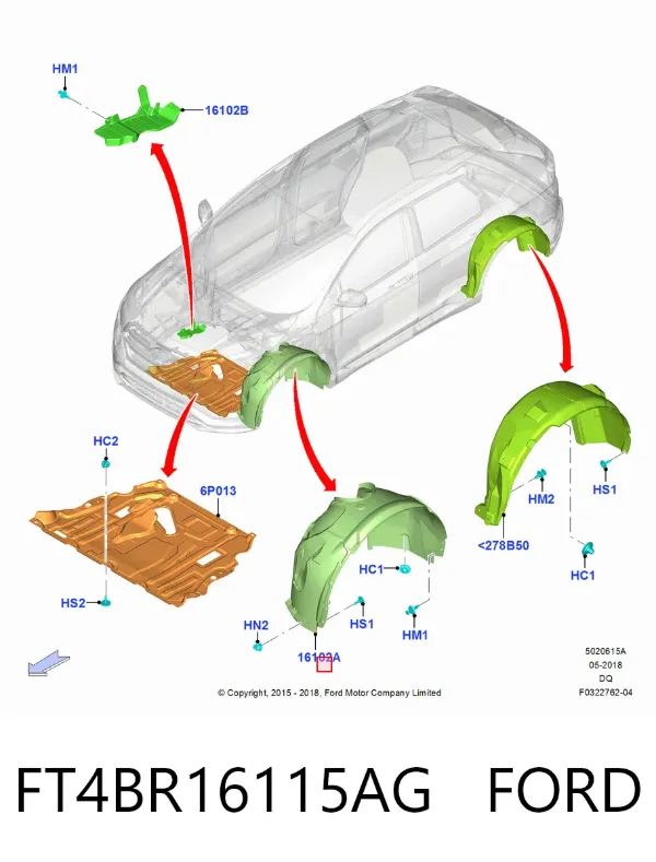 Nadkole błotnika przedniego lewe Ford Edge II