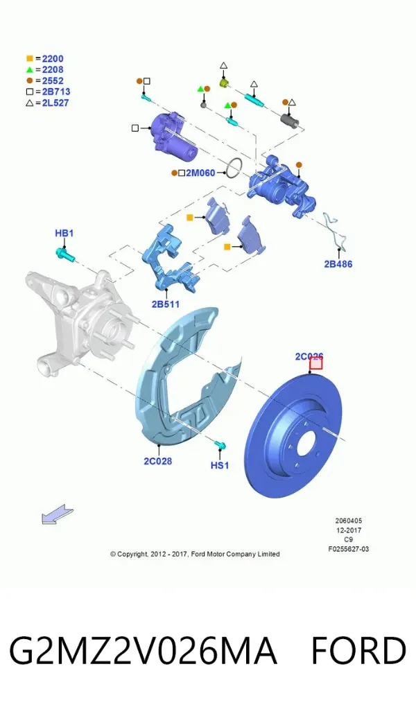 Tarcza hamulcowa tylna G2MZ2V026MA Ford