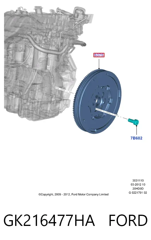 Koło zamachowe silnika GK216477HA Ford