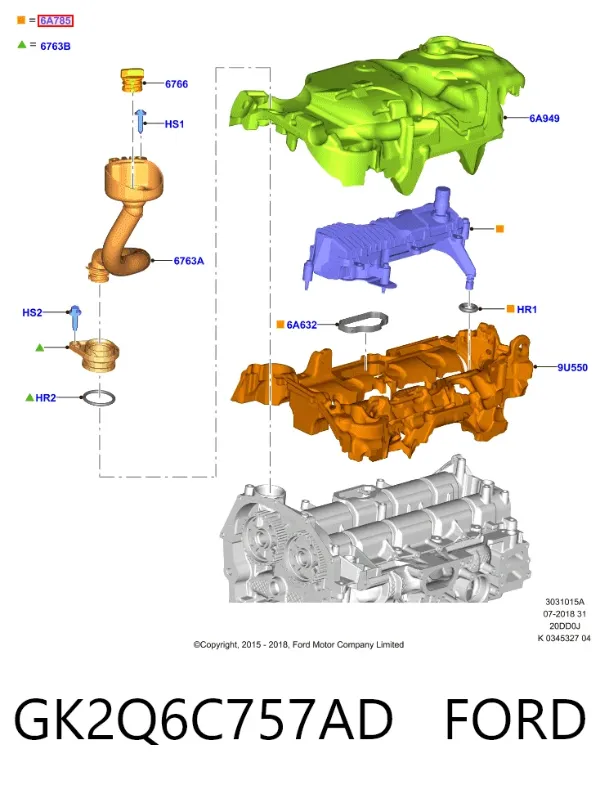 Separator oleju układu wentylacji kadłuda (bloku silnika)  Ford Transit III
