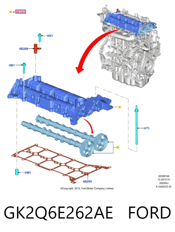 Obudowa wałka rozrządu GK2Q6E262AE Ford