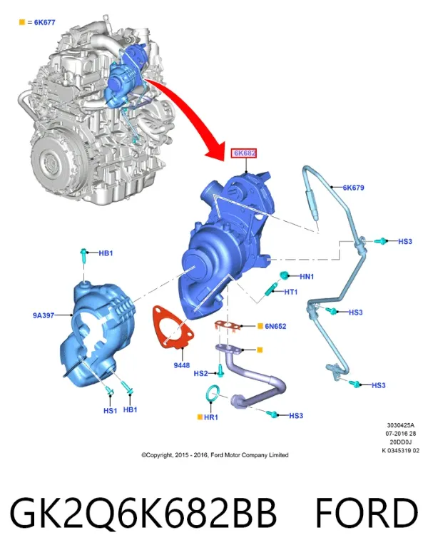 Turbina GK2Q6K682BB Ford