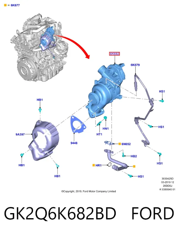 Turbina GK2Q6K682BD Ford