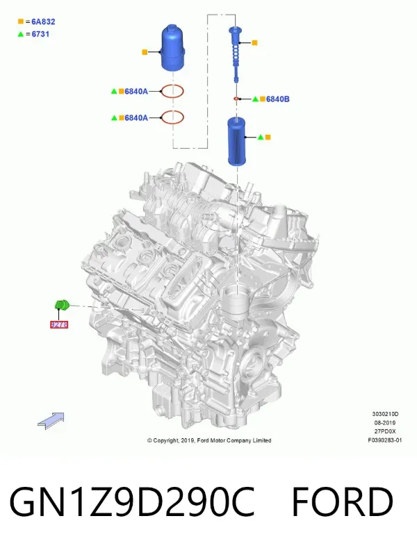 Czujnik ciśnienia oleju GN1Z9D290C Ford