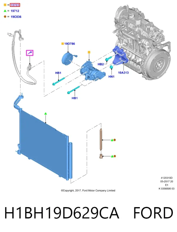 Sprężarka klimatyzacji H1BH19D629CA Ford