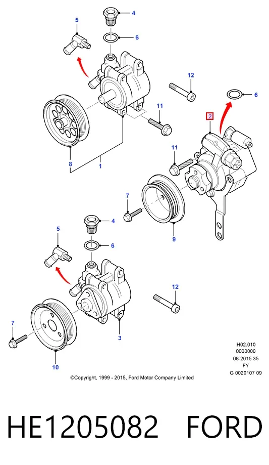Pompa wspomagania hydraulicznego kierownicy HE1205082 Ford