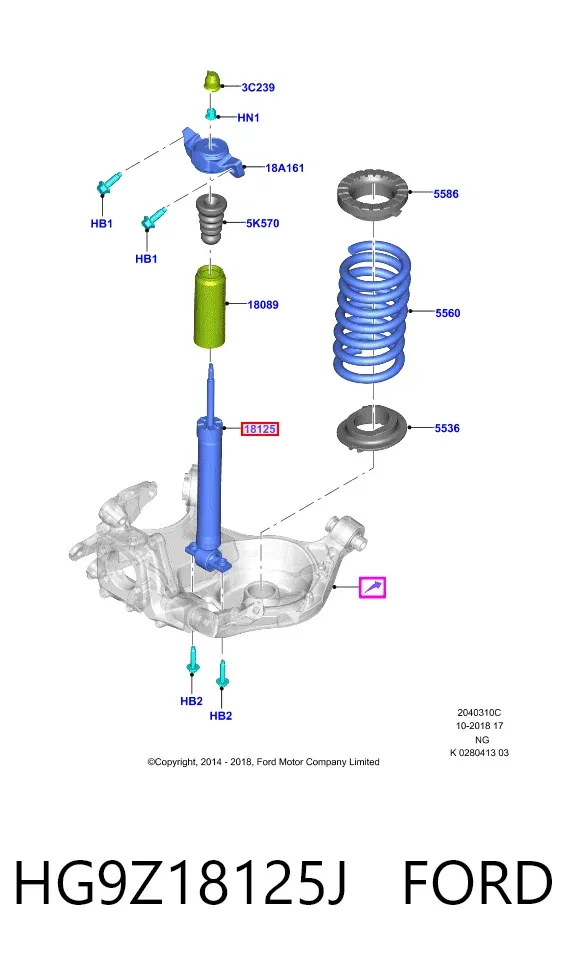 Amortyzator tylny HG9Z18125J Ford