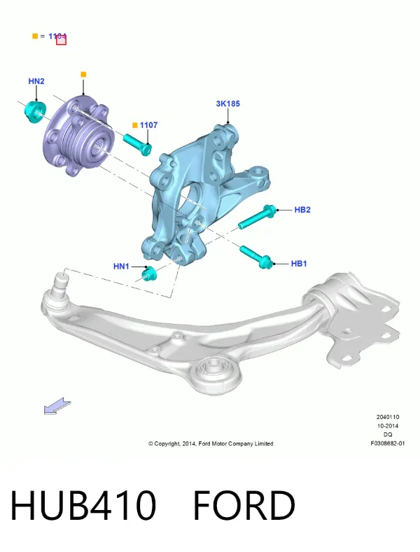 Piasta przednia HUB410 Ford