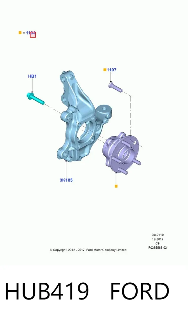 Piasta przednia HUB419 Ford