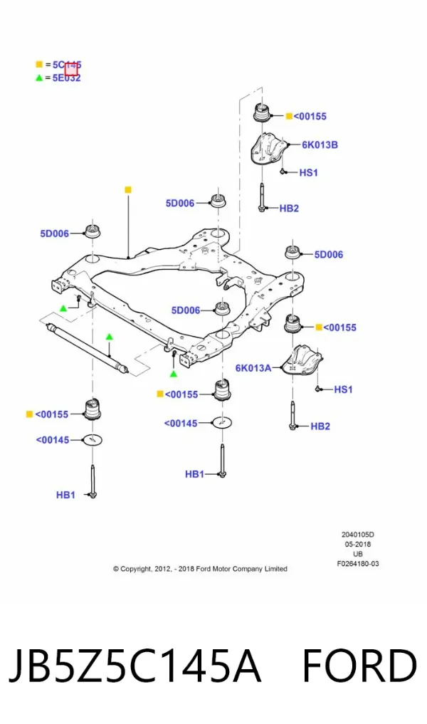 Korpus osi przedniej JB5Z5C145A Ford
