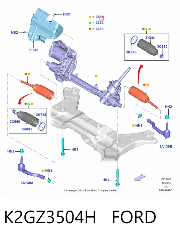 Listwa kierownicza (maglownica) K2GZ3504H Ford