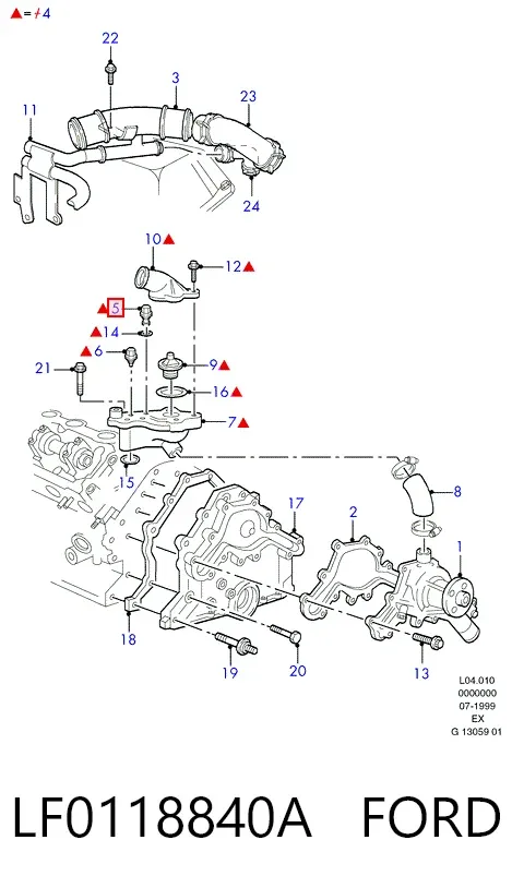 Czujnik temperatury płynu chłodzącego LF0118840A Ford