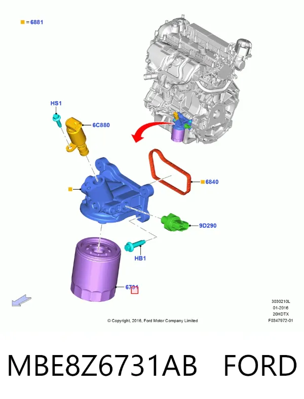 Filtr oleju MBE8Z6731AB Ford