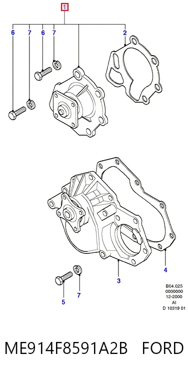 Pompa chłodząca wodna ME914F8591A2B Ford