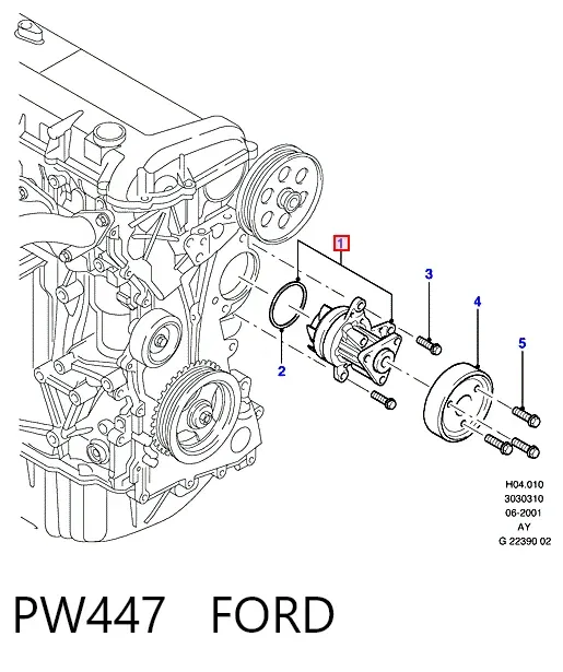 Pompa chłodząca wodna PW447 Ford