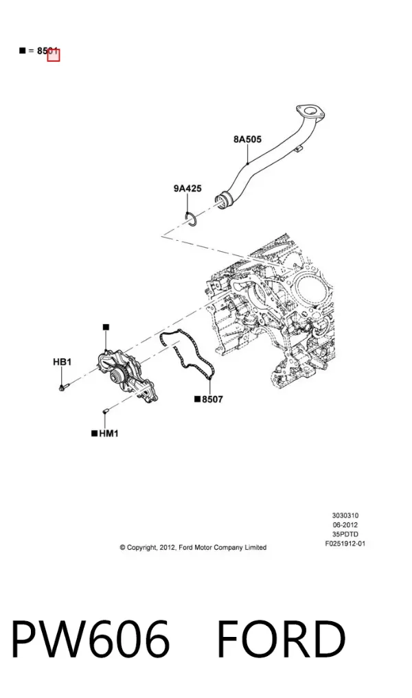Pompa chłodząca wodna PW606 Ford