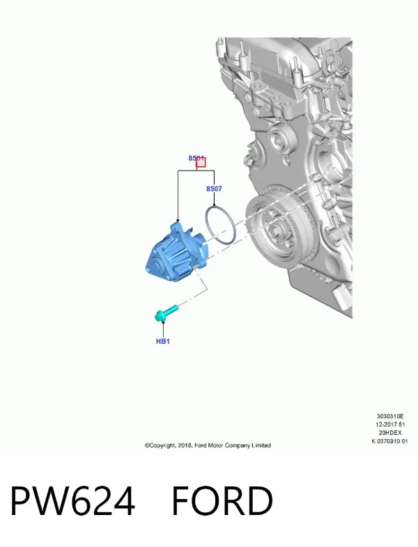 Pompa chłodząca wodna PW624 Ford