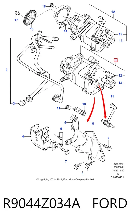 Pompa wtryskowa wysokiego ciśnienia R9044Z034A Ford