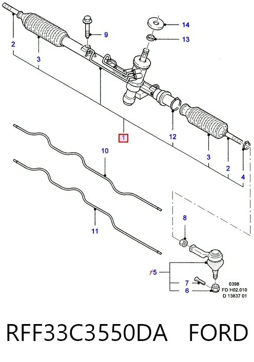 Listwa kierownicza (maglownica) RFF33C3550DA Ford