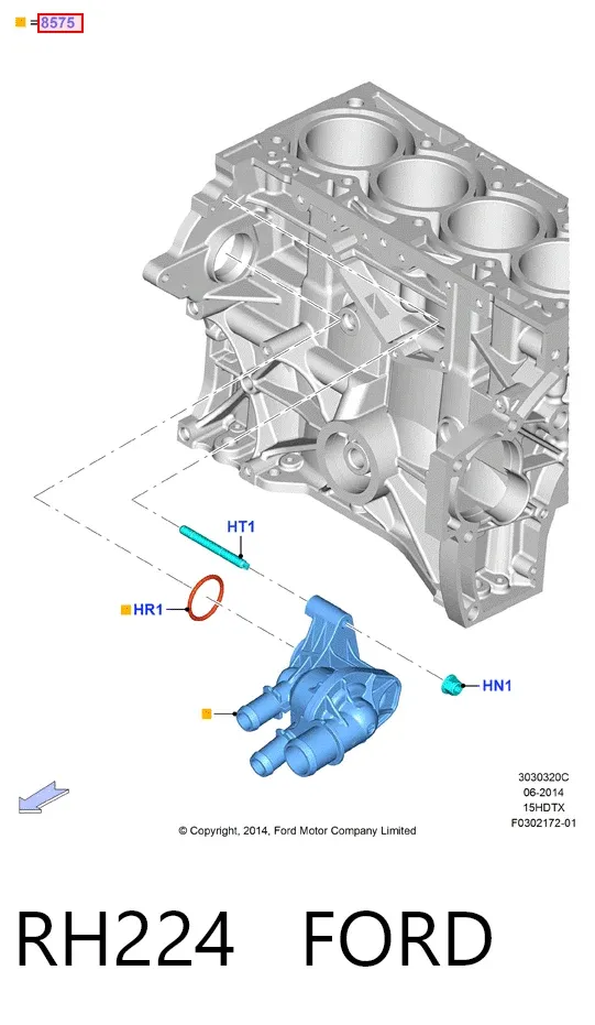 Obudowa termostatu RH224 Ford